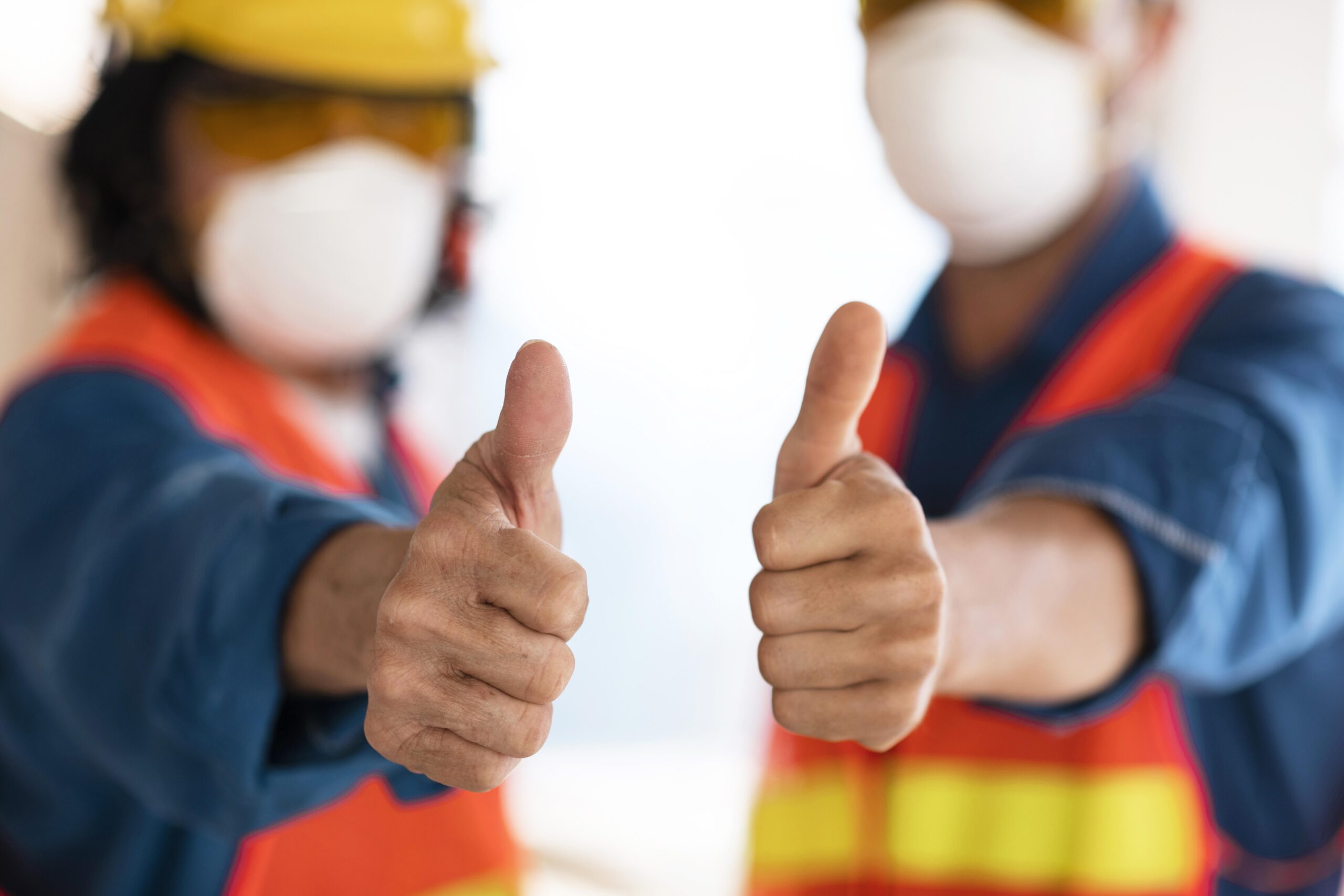 Safety Certified Crew Giving Thumbs Up
